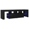 Meuble TV avec éclairage LED en chêne noir 140 x 36,5 x 40 cm bois composite 618654618654