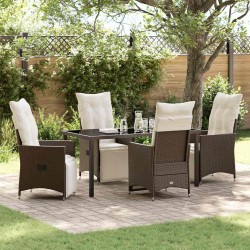 Ensemble de salle à manger pour jardin 5 pcs Marron polyrotin 618655618655