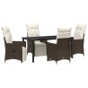 Ensemble de salle à manger pour jardin 5 pcs Marron polyrotin 618655618655