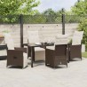 Ensemble de salle à manger pour jardin 5 pcs Marron polyrotin 618655618655