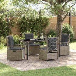 Ensemble de salle à manger pour jardin 5 pcs Gris clair 618658618658