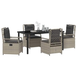 Ensemble de salle à manger pour jardin 5 pcs Gris clair 618658618658