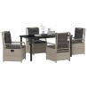 Ensemble de salle à manger pour jardin 5 pcs Gris clair 618658618658