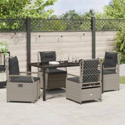Ensemble de salle à manger pour jardin 5 pcs Gris clair 618658618658