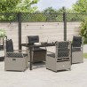 Ensemble de salle à manger pour jardin 5 pcs Gris clair 618658618658