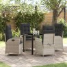 Ensemble de salle à manger pour jardin 5 pcs Gris clair 618659618659