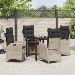 Ensemble de salle à manger pour jardin 5 pcs Gris clair 618659618659