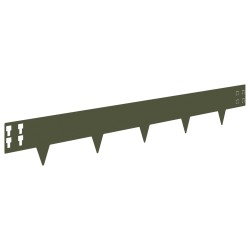 Bordure de Pelouse 30 pcs 100 x 15 cm Acier Vert olive 618660618660