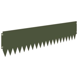 Bordure de Pelouse 20 pcs 103 x 25 cm Acier Vert olive 618662618662
