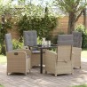 Ensemble de salle à manger pour jardin 5 pcs Beige polyrotin 618664618664