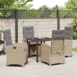Ensemble de salle à manger pour jardin 5 pcs Beige polyrotin 618664618664