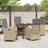 Ensemble de salle à manger pour jardin 5 pcs Beige polyrotin 618664618664