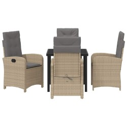 Ensemble de salle à manger pour jardin 5 pcs Beige polyrotin 618664618664