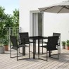 Ensemble de salle à manger pour jardin 5 pcs Noir 618672618672
