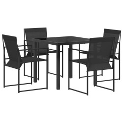Ensemble de salle à manger pour jardin 5 pcs Noir 618672618672