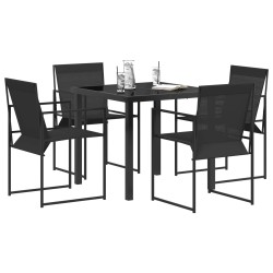Ensemble de salle à manger pour jardin 5 pcs Noir 618672618672