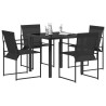 Ensemble de salle à manger pour jardin 5 pcs Noir 618672618672