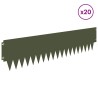 Bordure de Pelouse 20 pcs 103 x 25 cm métal Vert olive 618674618674