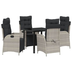 Ensemble de salle à manger pour jardin 5 pcs Gris clair 618675618675