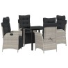 Ensemble de salle à manger pour jardin 5 pcs Gris clair 618675618675