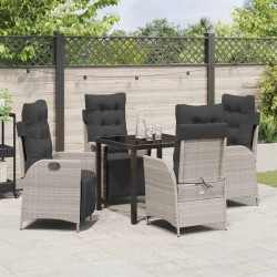 Ensemble de salle à manger pour jardin 5 pcs Gris clair 618675618675
