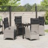 Ensemble de salle à manger pour jardin 5 pcs Gris clair 618675618675