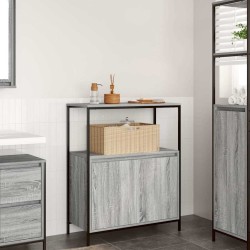 Meuble de salle de bain avec étagères sonoma gris 76,5x35x95 cm 618676618676