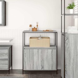 Meuble de salle de bain avec étagères sonoma gris 76,5x35x95 cm 618676618676