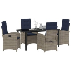 Ensemble de salle à manger pour jardin 5 pcs Gris polyrotin 618677618677