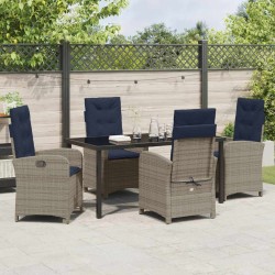 Ensemble de salle à manger pour jardin 5 pcs Gris polyrotin 618677618677