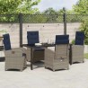 Ensemble de salle à manger pour jardin 5 pcs Gris polyrotin 618677618677