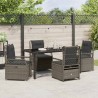 Ensemble de salle à manger pour jardin 5 pcs Gris polyrotin 618680618680