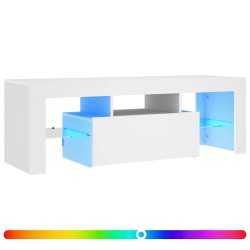 Meuble TV avec lumières LED Blanc 120x35x40 cm 618681618681