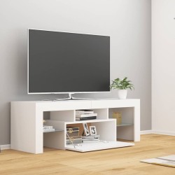 Meuble TV avec lumières LED Blanc 120x35x40 cm 618681618681