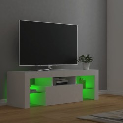 Meuble TV avec lumières LED Blanc 120x35x40 cm 618681618681
