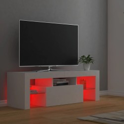 Meuble TV avec lumières LED Blanc 120x35x40 cm 618681618681
