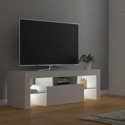 Meuble TV avec lumières LED Blanc 120x35x40 cm 618681618681