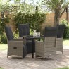 Ensemble de salle à manger pour jardin 5 pcs Gris polyrotin 618683618683