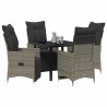 Ensemble de salle à manger pour jardin 5 pcs Gris polyrotin 618683618683