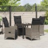 Ensemble de salle à manger pour jardin 5 pcs Gris polyrotin 618683618683