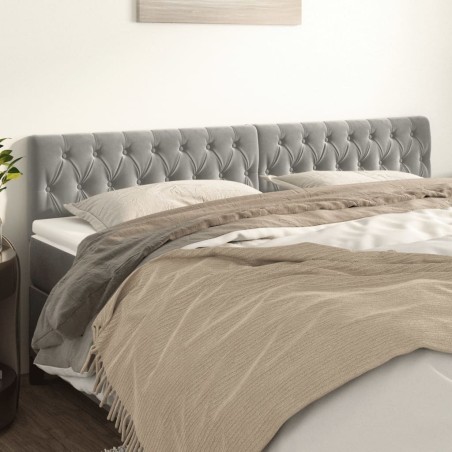 Têtes de lit Gris clair 180x7x78/88 cm Velours 618685618685
