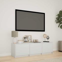 Meuble TV avec LED Blanc 140 x 34 x 40 cm Bois d’ingénierie 618686618686