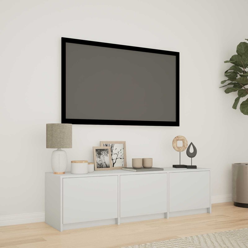 Meuble TV avec LED Blanc 140 x 34 x 40 cm Bois d’ingénierie 618686618686