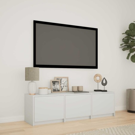 Meuble TV avec LED Blanc 140 x 34 x 40 cm Bois d’ingénierie 618686618686