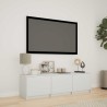 Meuble TV avec LED Blanc 140 x 34 x 40 cm Bois d’ingénierie 618686618686