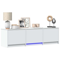 Meuble TV avec LED Blanc 140 x 34 x 40 cm Bois d’ingénierie 618686618686