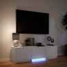 Meuble TV avec LED Blanc 140 x 34 x 40 cm Bois d’ingénierie 618686618686