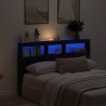 Armoire tête de lit avec LED chêne noir 160x17x102 cm 618687618687