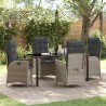 Ensemble de salle à manger pour jardin 5 pcs Gris clair 618691618691