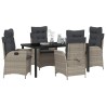 Ensemble de salle à manger pour jardin 5 pcs Gris clair 618691618691